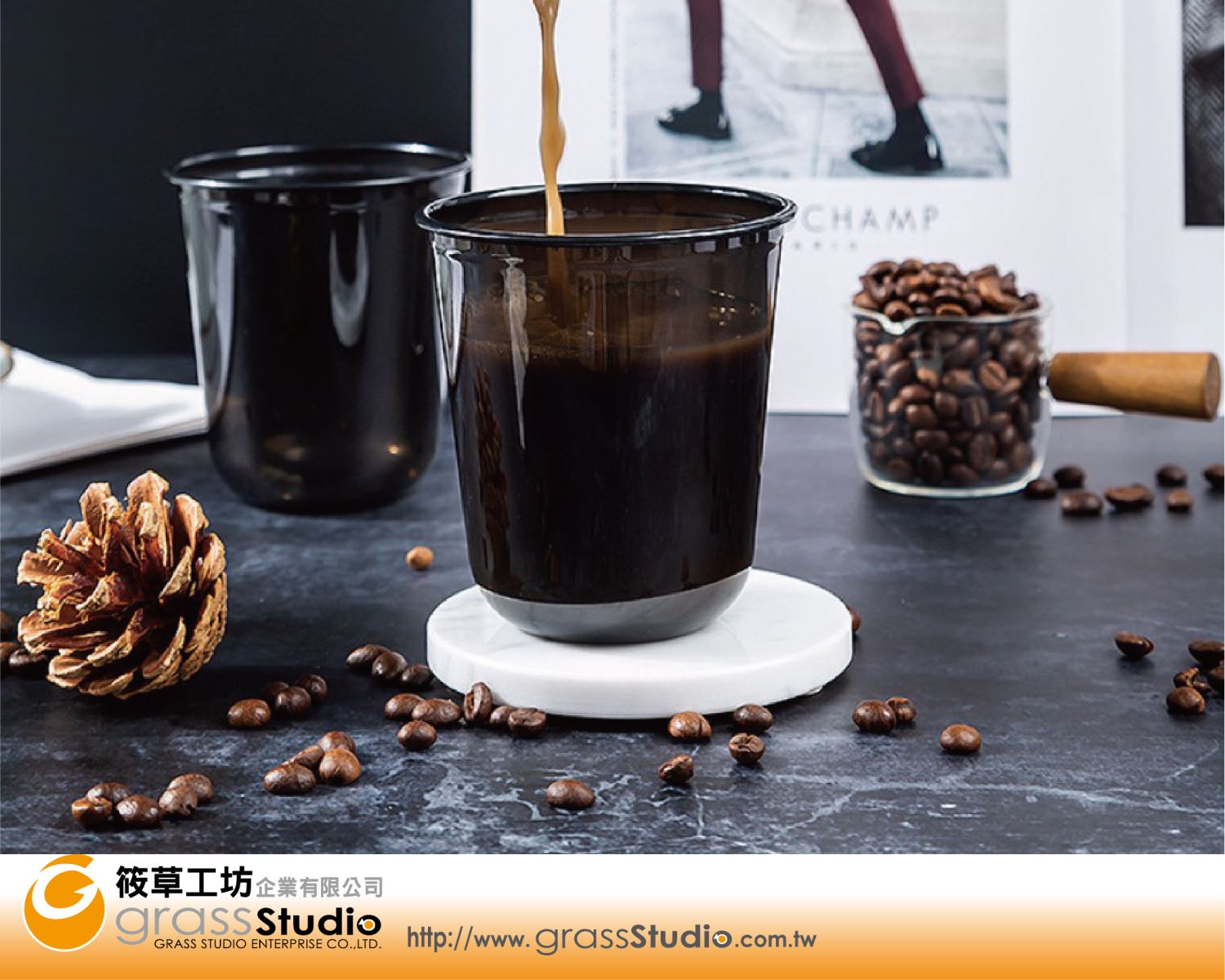 一次性U型黑色塑膠杯(PET)